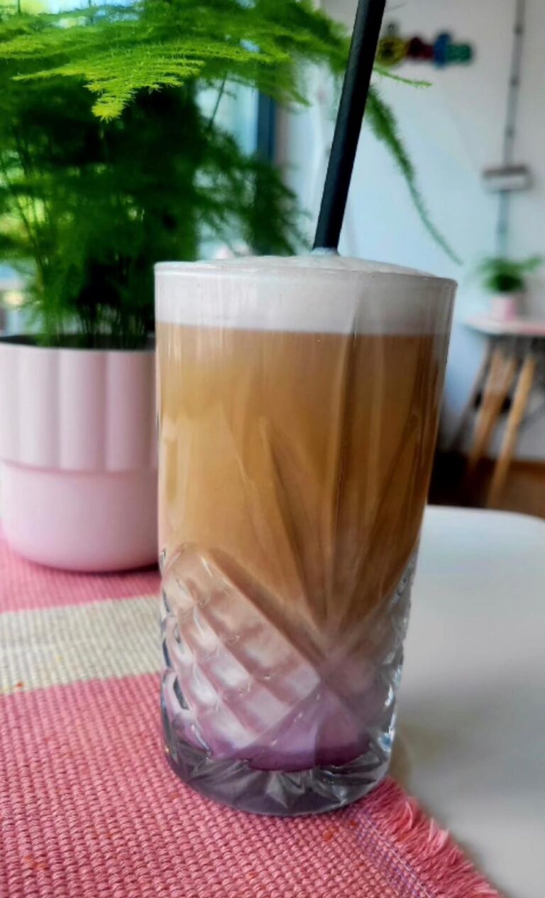 Ube dirty latte